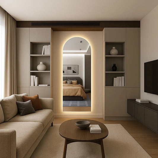 Pinterest Oval Mirror with Straight Base and LED, 150 cm / 170 cm — SALE