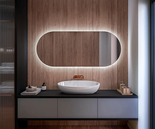 Special Edition – Slim Round Mirror with LED 80x40 cm